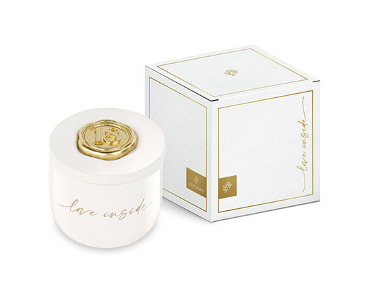 Candela con ceralacca 18 oro colore bianco - CUPIDO
