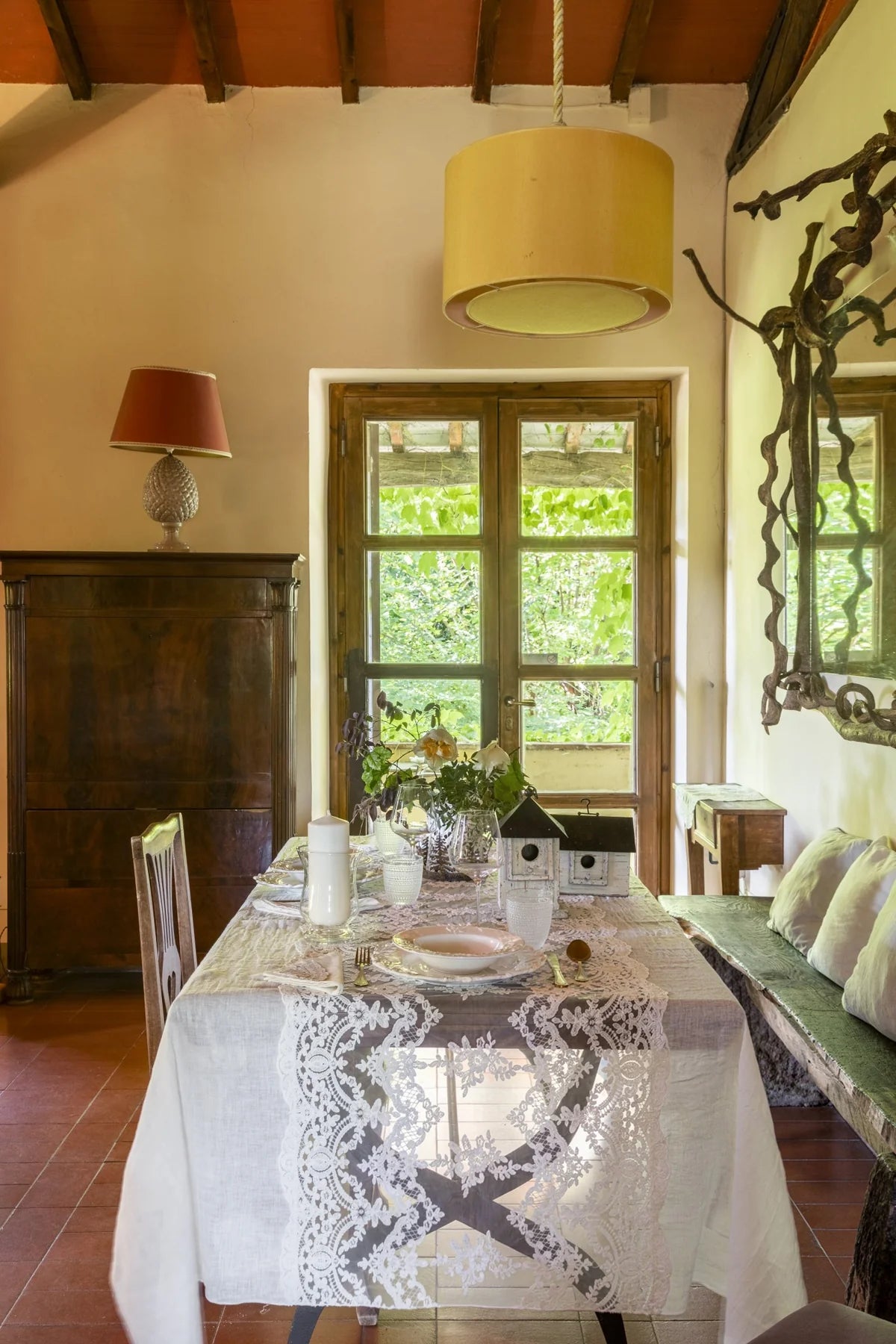 Tovaglia intarsio 'Simposio' 170x240 colore biscotto - Chez moi