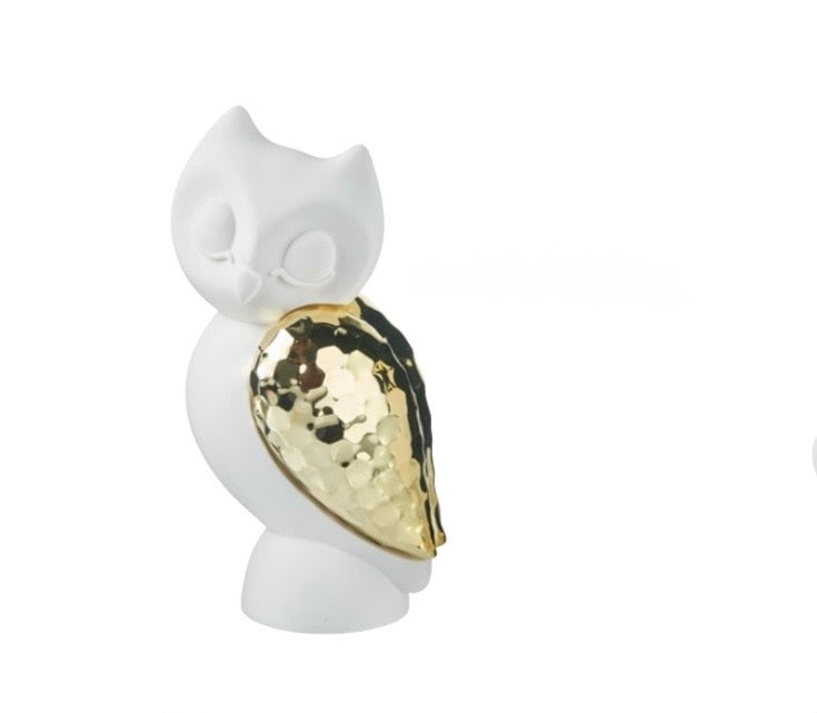 Gufo bianco e oro 'Linea Bicolette'