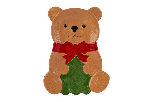 Vassoio a forma di orso natalizio L26xP20xH3 - Le stelle