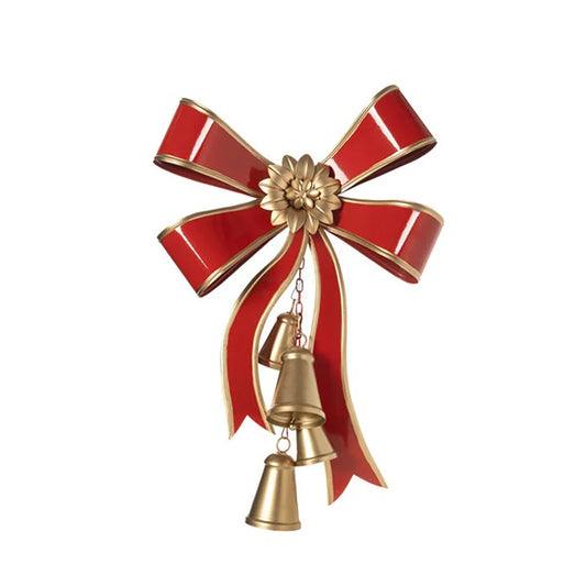 L’Arte di nacchi - Slitta natalizia decorativa in metallo rosso L40xP8xH60