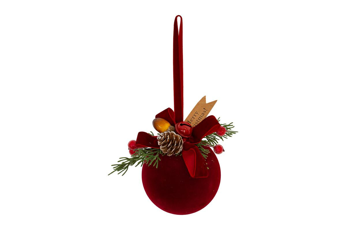 Appendino pallina decorata bordeaux D15 - Le stelle