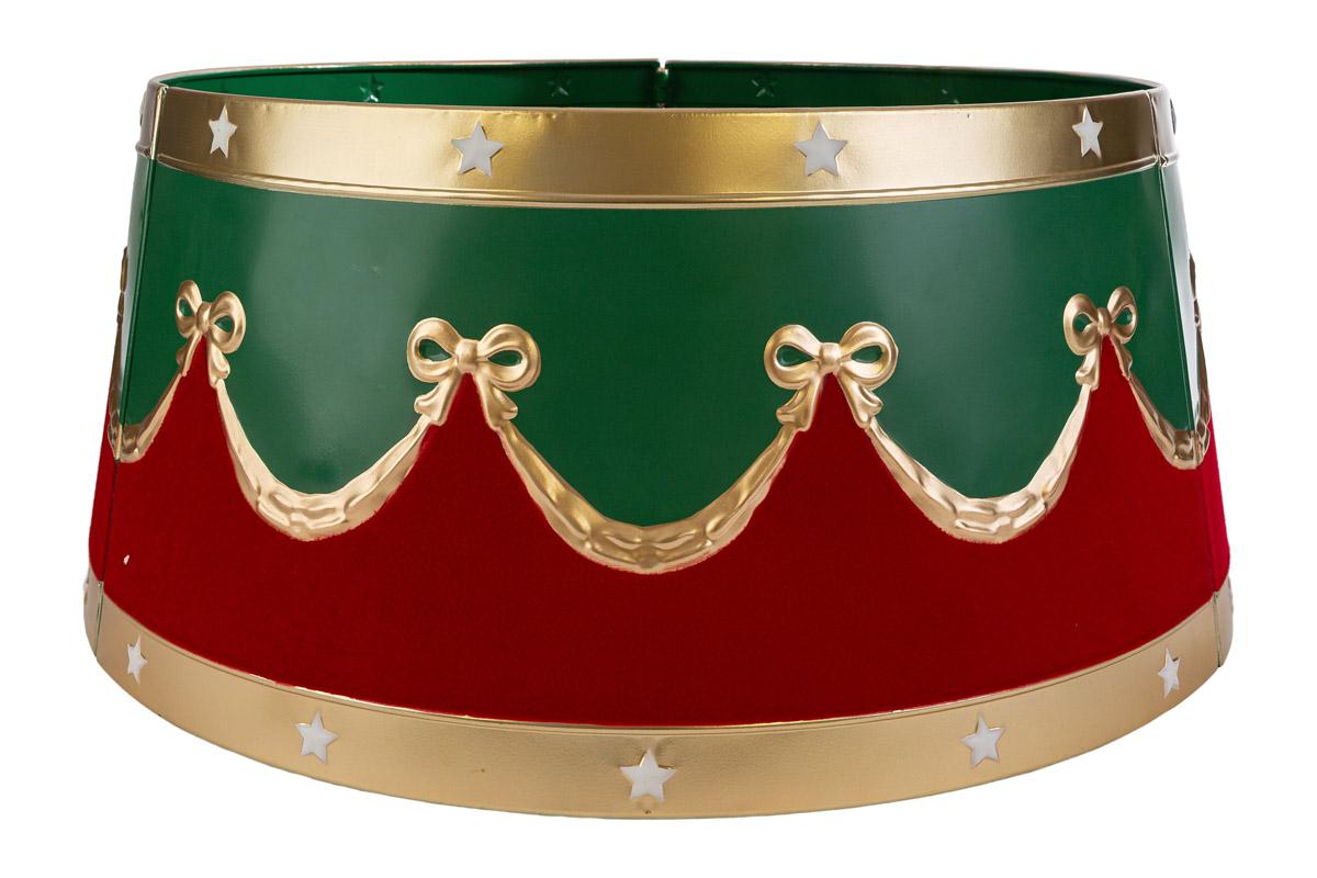 Sotto albero natalizio in metallo rosso velvet  L57,50xH25,50 - Le stelle