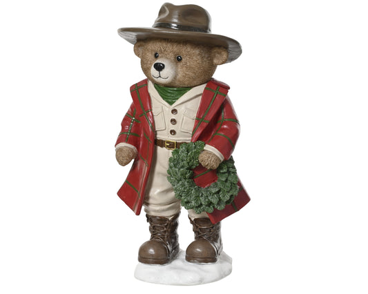 Decoro natalizio di Orso con cappello 14,5x17x34H - Kaemingk
