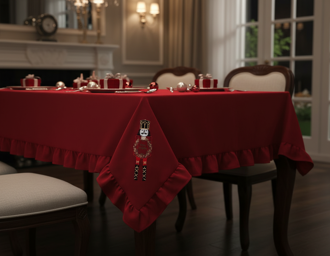 Tovaglia natalizia con soldato 100x100 - Clodette