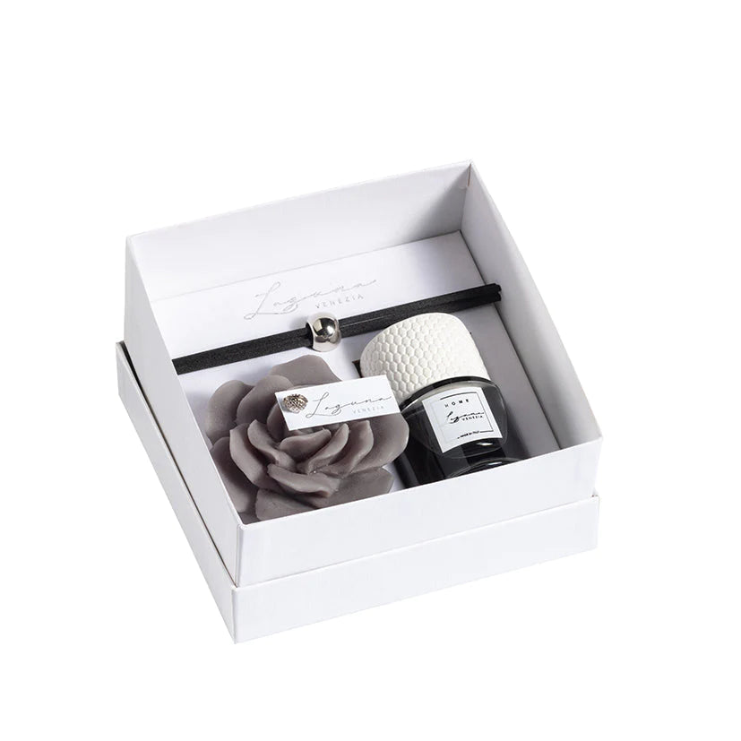 Cofanetto profumatore + rosa in cera -Laguna Venezia