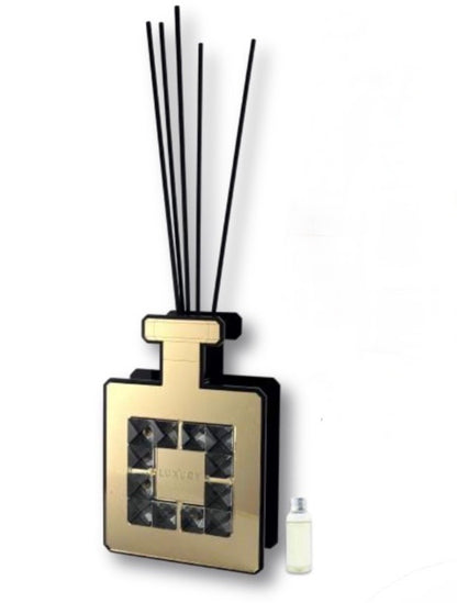 Profumatore Narciso plexiglass nero e oro con cristallo 10xH8 - Deboracarlucci