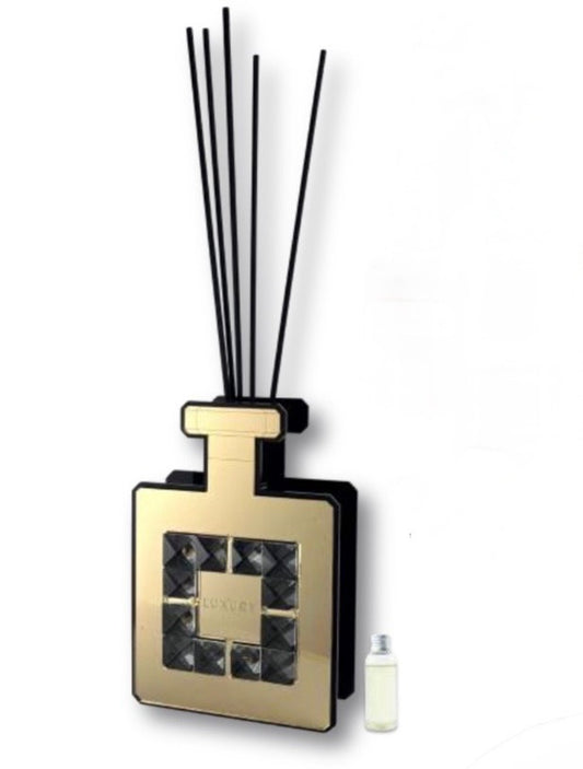 Profumatore Narciso plexiglass nero e oro con cristallo 10xH8 - Deboracarlucci