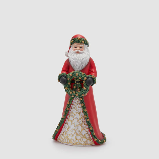 Babbo con ghirlanda decoro natalizio L20xP16XH39 - EDG