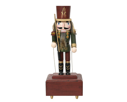 Decoro natalizio schiaccianoci in legno con carillon 12x10x30h - Kaemingk