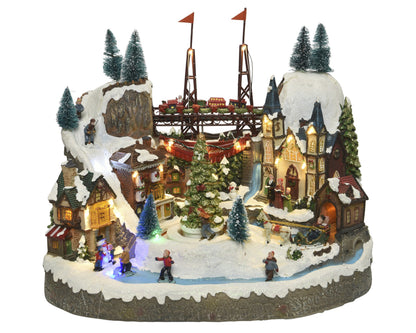 Giostra natalizia 'Caffè Shop&Gift Shop' 39,5x26,8xh26 -  Lumineo