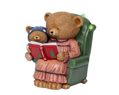 Decoro natalizio Teddy con poltrona con led 17,5x19,5x22h - Kaemingk