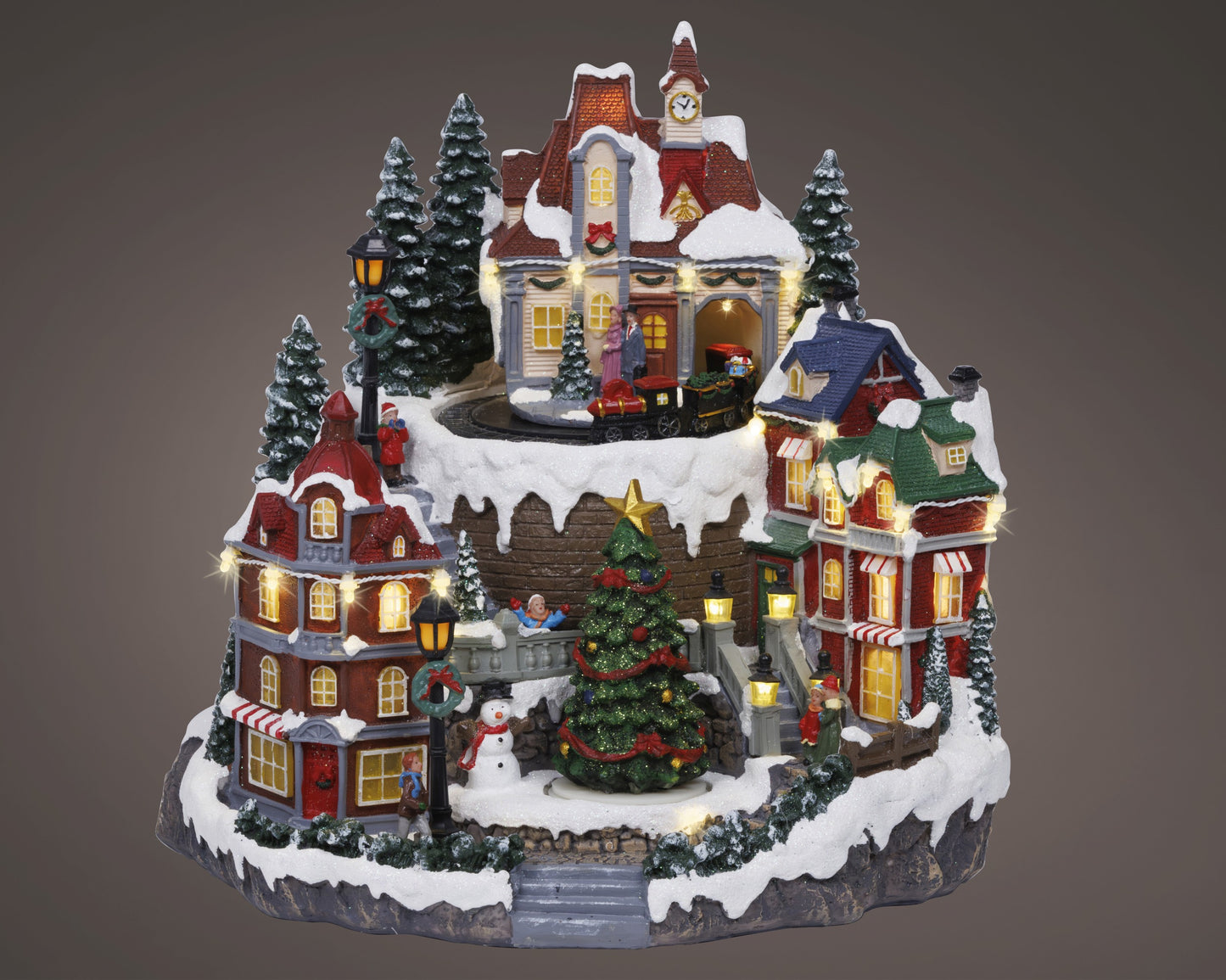 Giostra natalizia 'Villaggio natalizio' 27x30xH30,5 - Lumineo