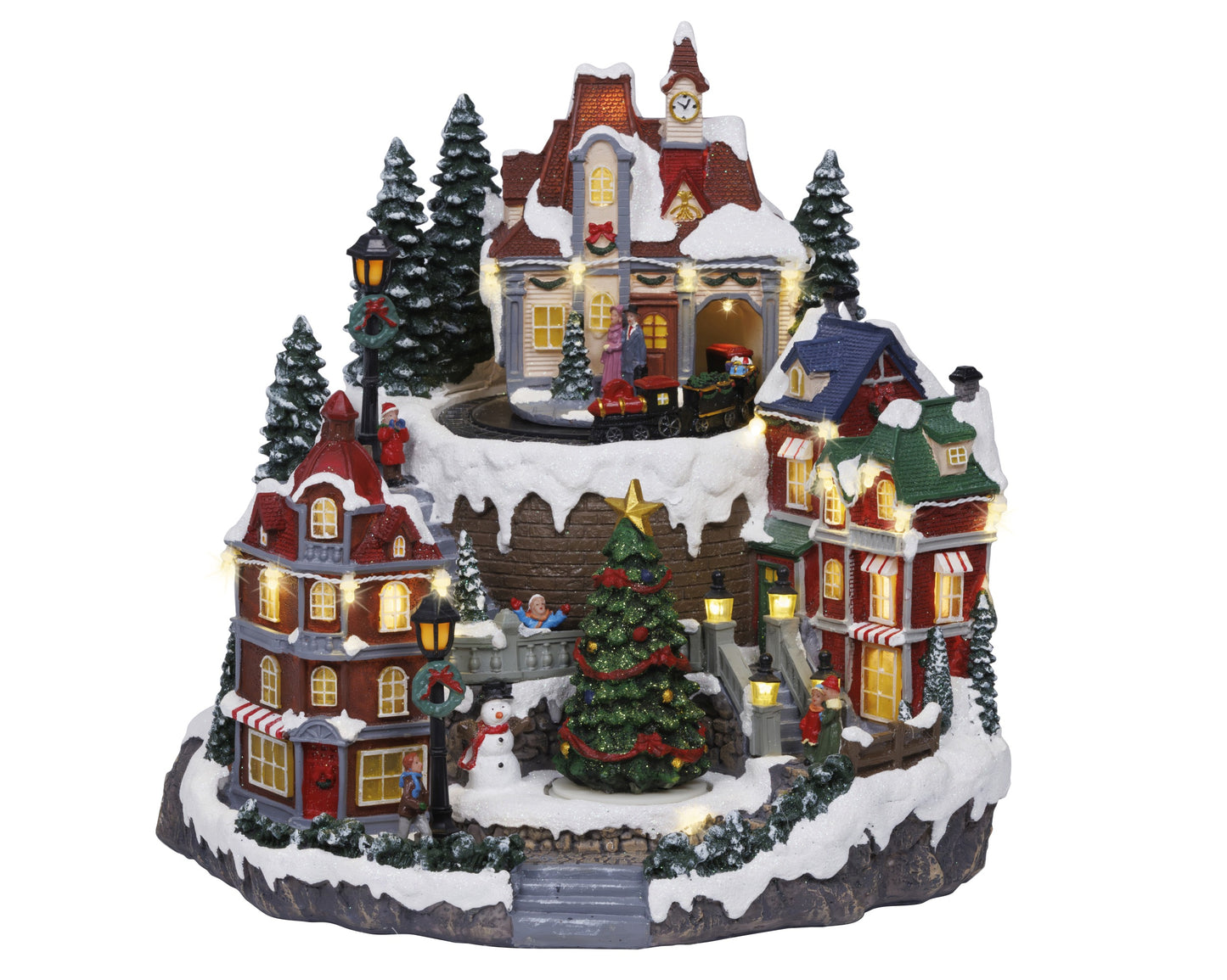 Giostra natalizia 'Villaggio natalizio' 27x30xH30,5 - Lumineo