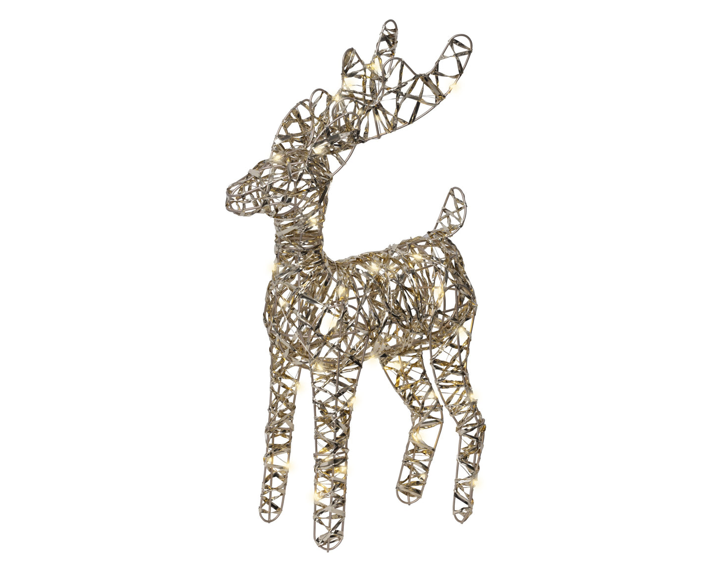 Decoro natalizio renna in oro con LED L25xP9XH37 - Kaemingk