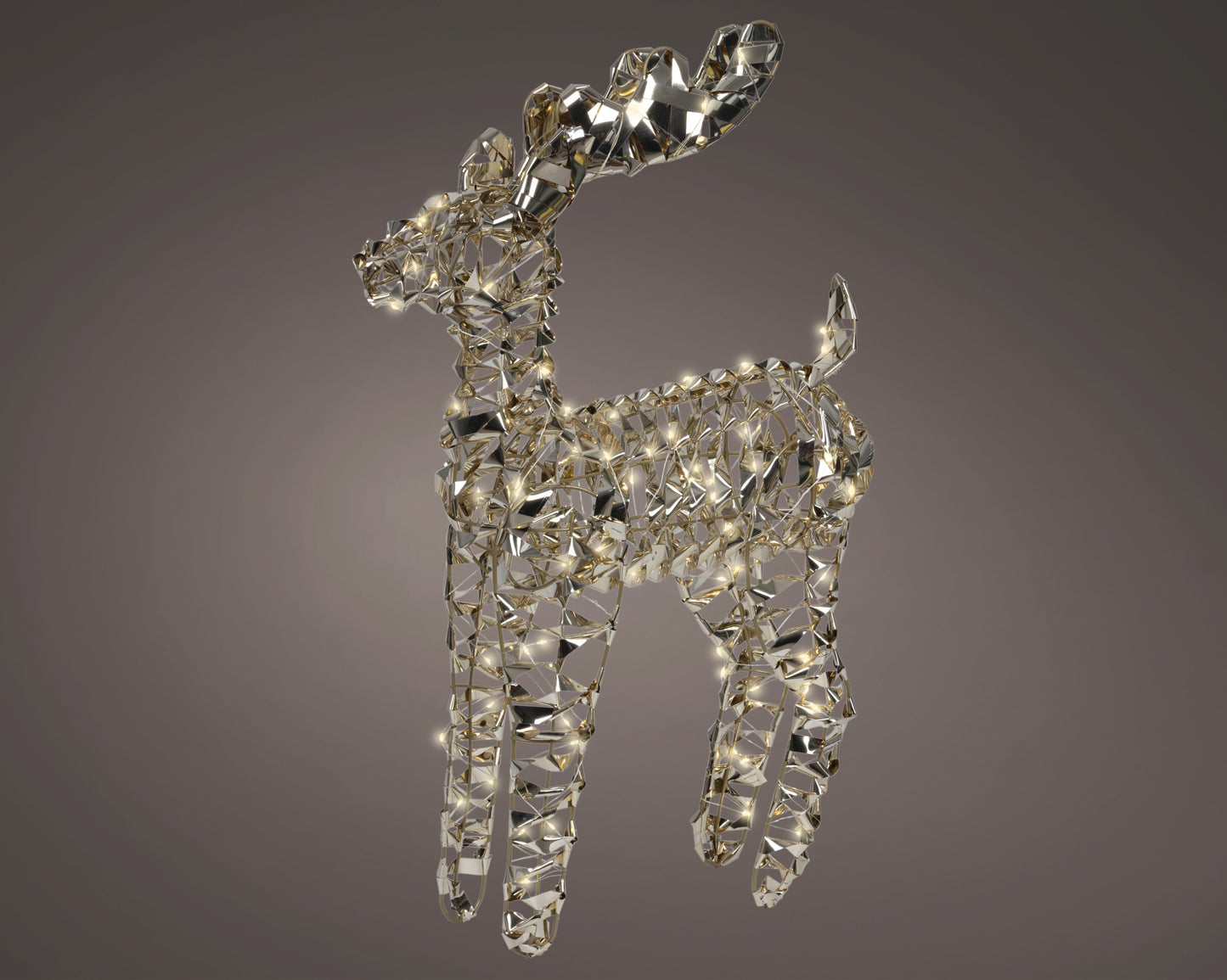 Decoro natalizio renna in oro con LED L67xP13XH66 - Kaemingk