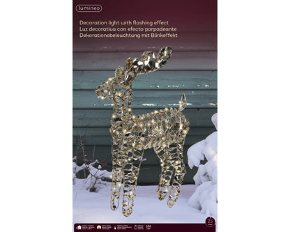 Decoro natalizio renna in oro con LED L67xP13XH66 - Kaemingk