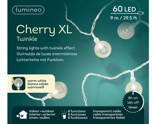 Cherry luci per alberi di natale 9Mx60Led - Lumineo