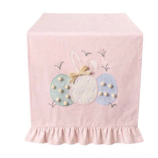 Runner con ricamo Pom Pom Rosa 170x45 - Clodette