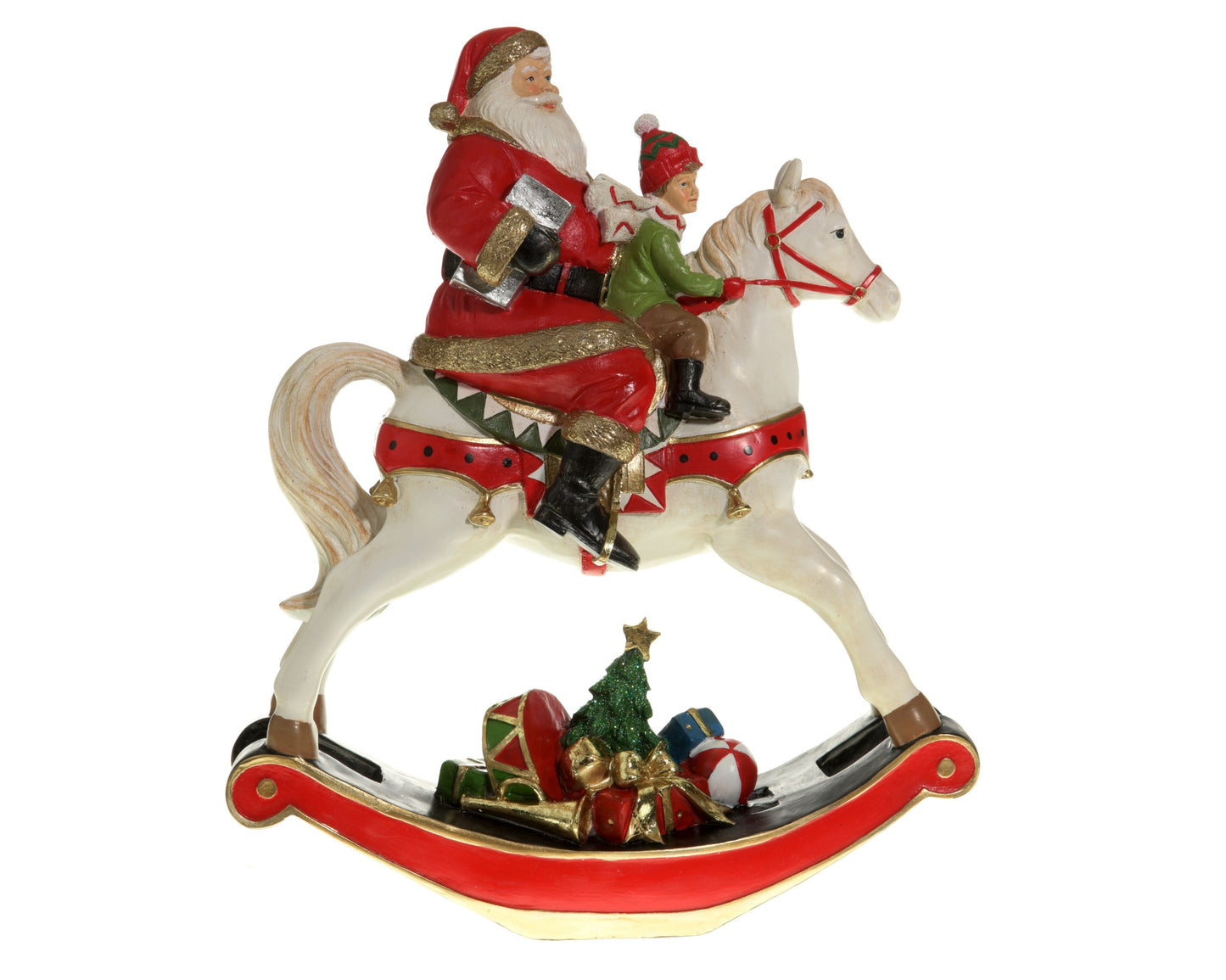 Cavallo con babbonatale  L29x11x34H - Kaemingk