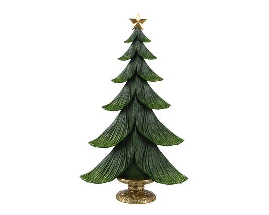Decoro albero verde glitterato con stella 28x10xH48 - Kaemingk