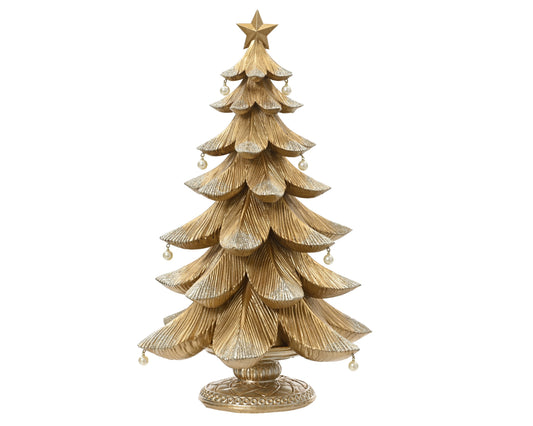 Decoro Albero con perle oro 20x25xH38 - Kaemingk
