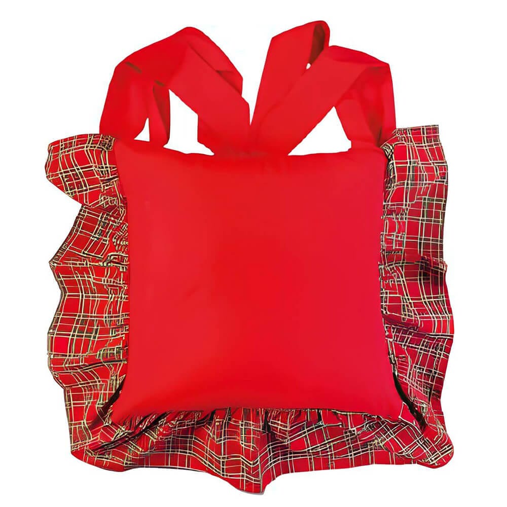 Copricuscino in cotone e balza in tartan serie ‘Magnific’ - Clodette