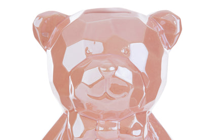 Salvadanaio a orsetto in porcellana rosa 14x13x18H - Le stelle