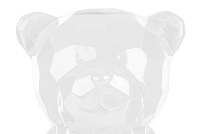 Salvadanaio a orsetto in porcellana bianco 14x13x18H - Le stelle