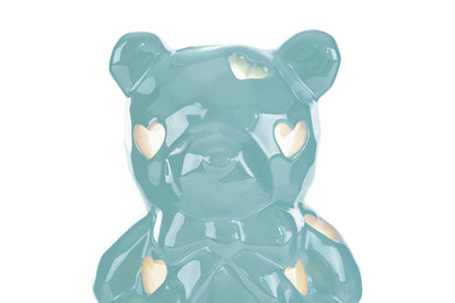 Orsetto in porcellana a led celeste 8x7,5x10H - Le Stelle