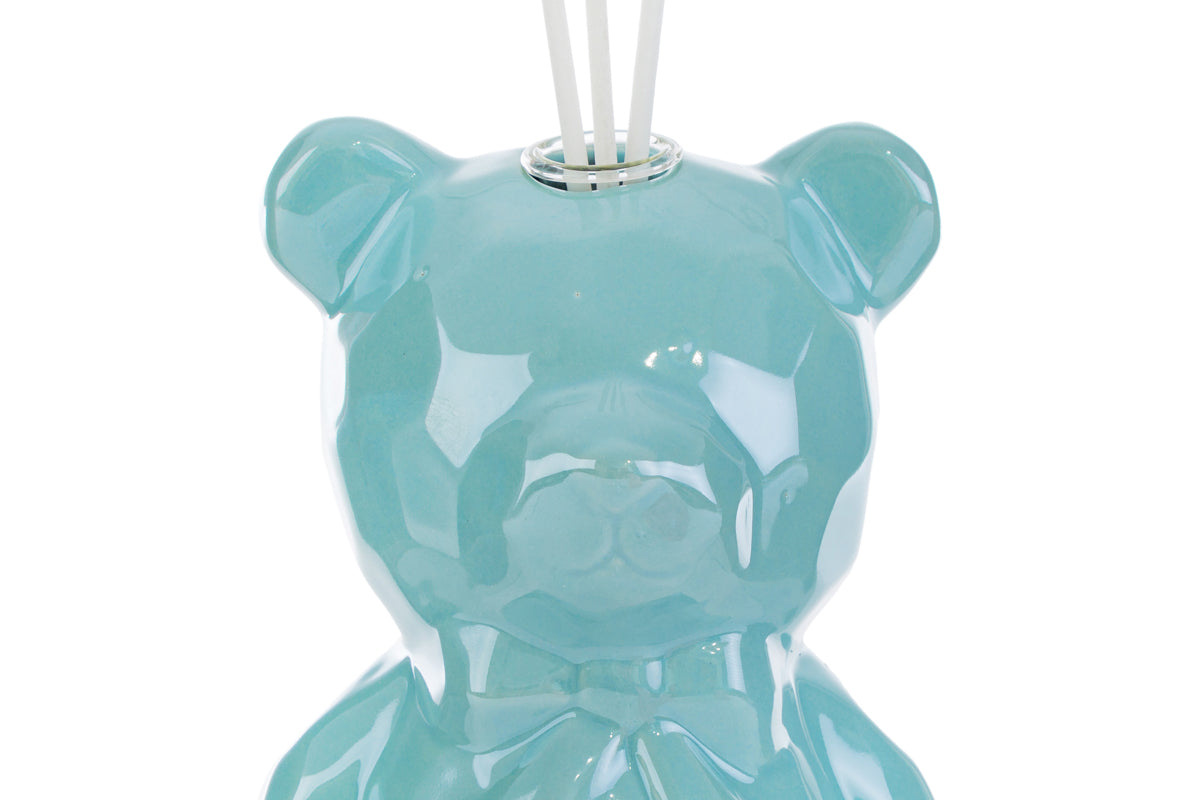 Profumatore orsetto in porcellana celeste 9,5x9x13H - Le stelle