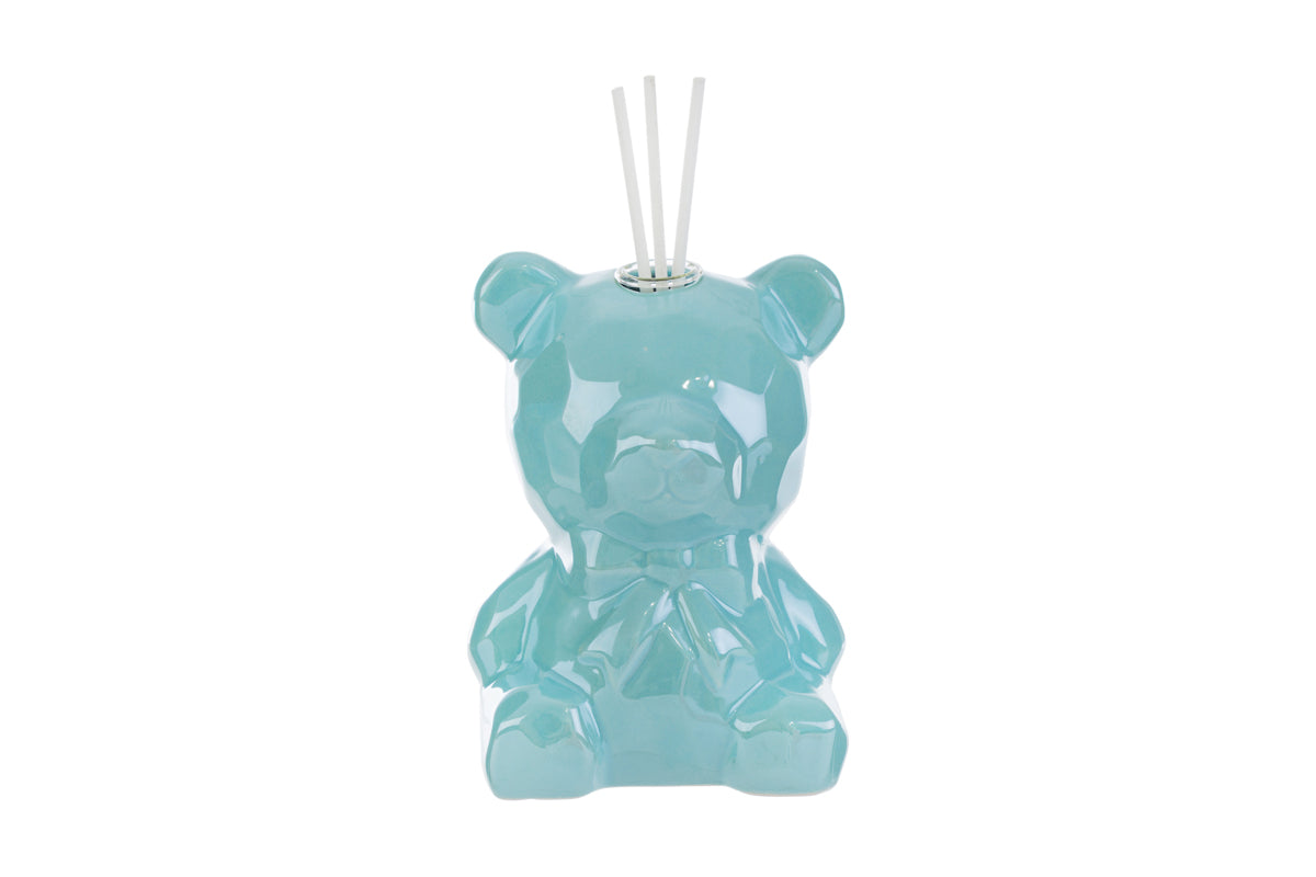 Profumatore orsetto in porcellana celeste 9,5x9x13H - Le stelle