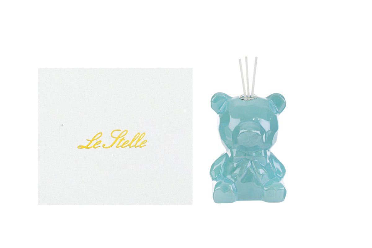 Profumatore orsetto in porcellana celeste 9,5x9x13H - Le stelle