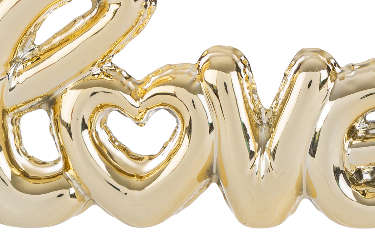 Scritta 'Love' porcellana oro 12,5x2,5x5H - Le Stelle