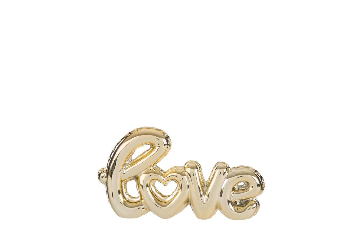 Scritta 'Love' porcellana oro 12,5x2,5x5H - Le Stelle