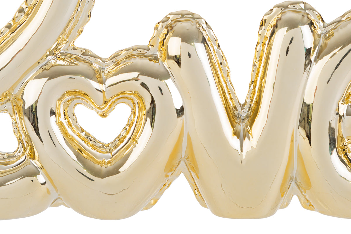 Scritta 'Love' porcellana oro 32x5x16H - Le Stelle
