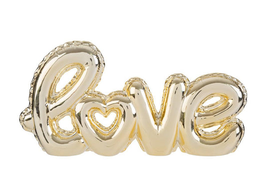 Scritta 'Love' porcellana oro 32x5x16H - Le Stelle