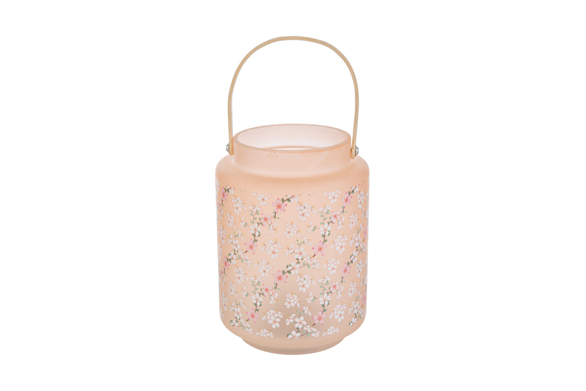 Lampada in vetro Magnolia con maniglia in legno D12 H17 con shopper - Le Stelle
