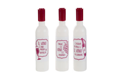 Bottiglie di vino ass. con 3 accessori per vino H11,5cm - Le Stelle
