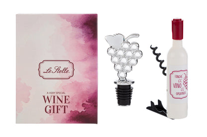 Set 2 pz accessori vino con astuccio in 3 assortimenti - Le stelle