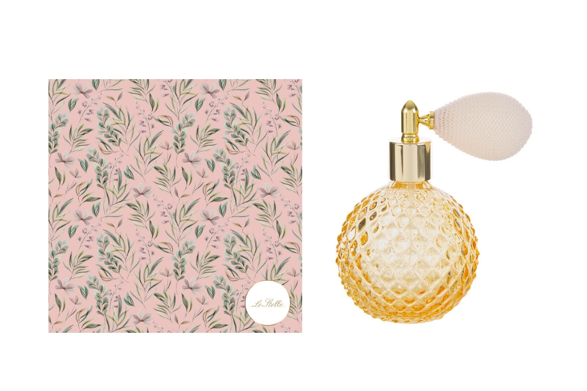 Portaprofumo spray 100ml ricaricabile giallo 6,5x10,5 con astuccio - Le Stelle