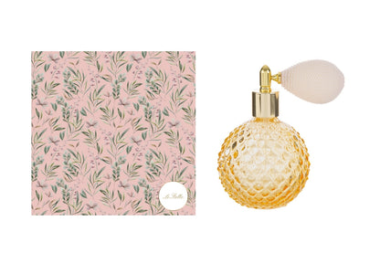 Portaprofumo spray 100ml ricaricabile giallo 6,5x10,5 con astuccio - Le Stelle