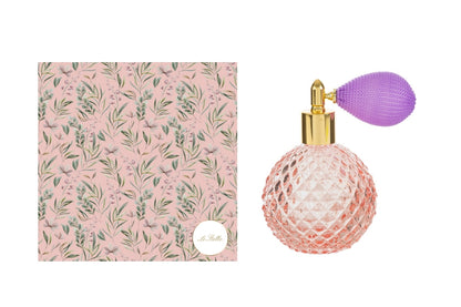 Portaprofumo spray 100ml ricaricabile rosa 6,5x10,5 con astuccio - Le Stelle