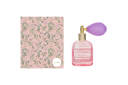 Portaprofumo spray 30ml ricaricabile rosa 5x3x9 con astuccio - Le Stelle