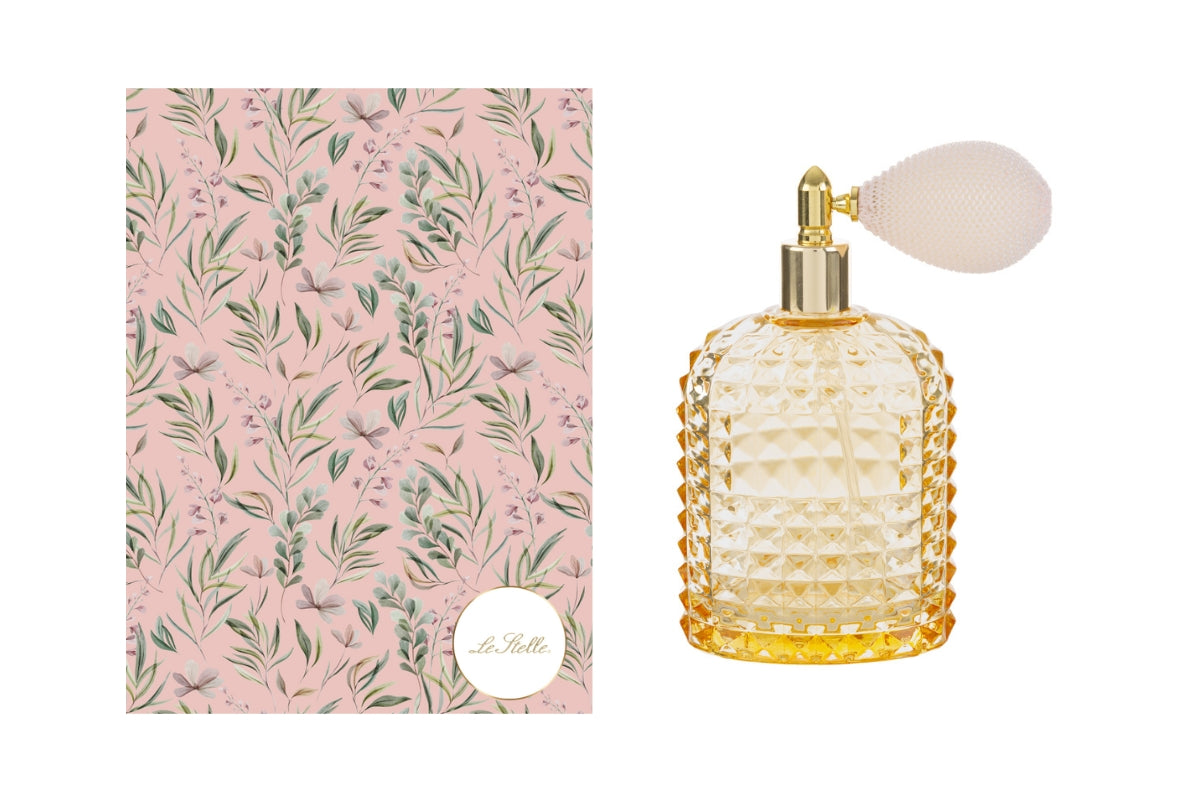 Portaprofumo spray 100ml ricaricabile giallo 6,5x4x12 con astuccio - Le Stelle