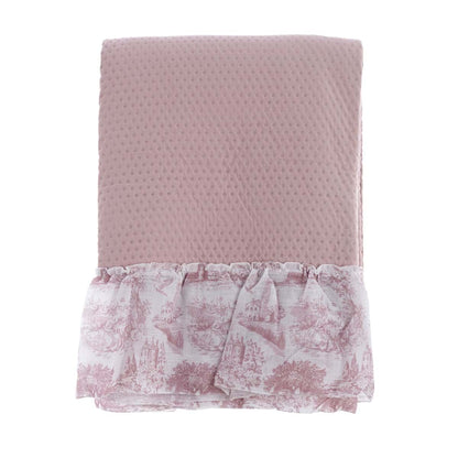 Trapunta matrimoniale con gala serie Toile de Jouy 250x250 - Blanc Maricló