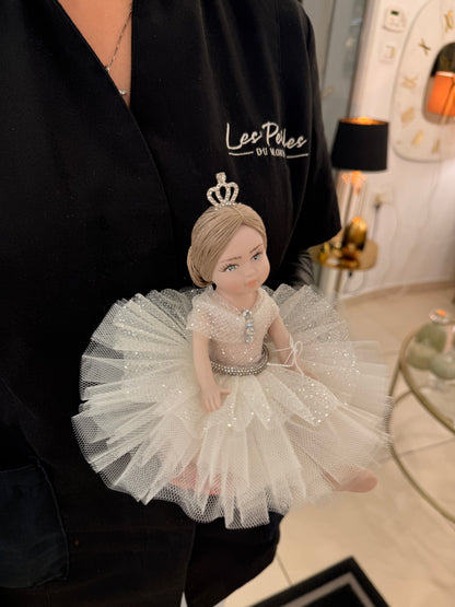 Bambola in tulle rosa D12xH22