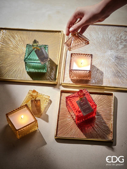 Candela profumata 'Jasmine' verde 6,5x6,6x12H - EDG