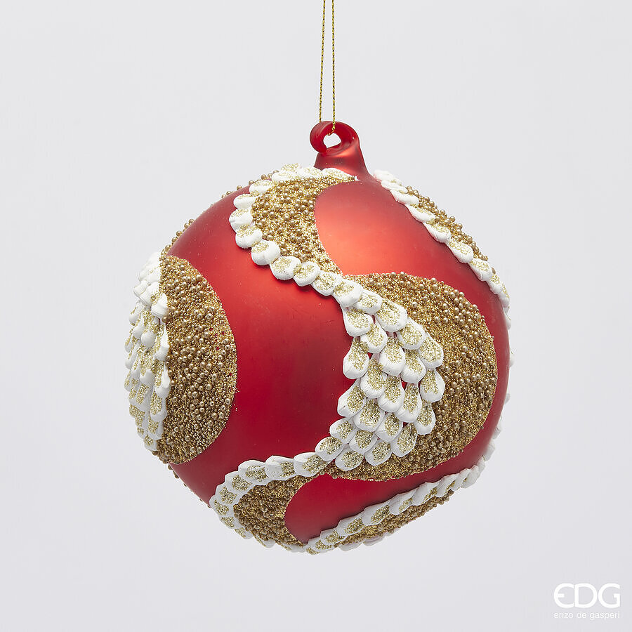 sfere natalizie decoro pavoni rossa D10 - EDG