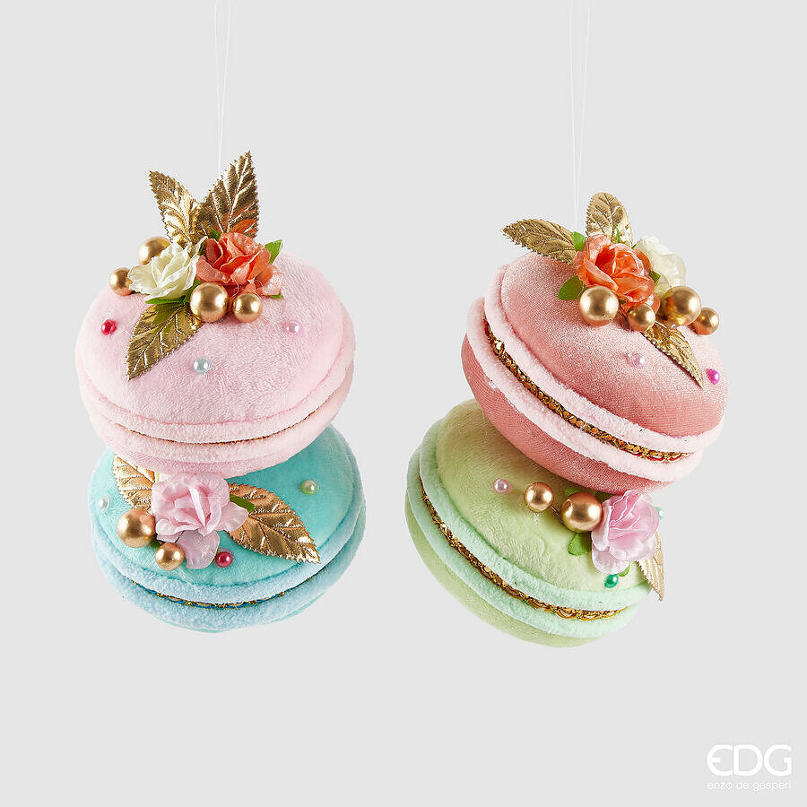 Decoro natalizio in tessuto a forma di macaron D10XH14 - EDG